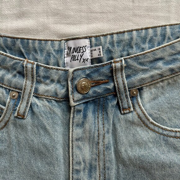 Princess Polly Distressed Denim Shorts - Women's 8 - Picture 2 of 3